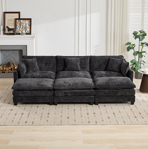 Ensemble de canapé carré trois places Cloud (ottoman non inclus) – Canapé sectionnel moderne pour salon, chambre, appartement, hôtel et villa - Product Image 6