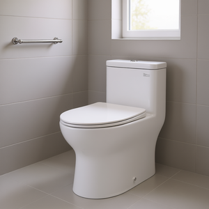 Inodoro de Una Pieza con Doble Descarga, Taza Alargada, 1.0 GPF, Cerámica Blanca, Montaje en Suelo, Diseño Contemporáneo para Baño - Product Image 2