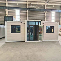 Villa Conteneur de Luxe Préfabriquée à Double Aile, Extensible, 2, 3 ou 4 Chambres, Prête à l'emploi, Résistante aux Ouragans, Mobile, en Vente
