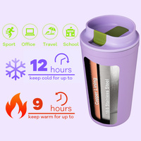 Nouveauté Tasse à café personnalisée en acier inoxydable double paroi 304 480 ml pour la conduite et les voyages avec couvercle 100% étanche personnalisé