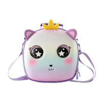 Tas Makan Siang Anak Custom Grosir, Desain Hewan Kartun 3D Kucing Unicorn Dinosaurus, Wadah Makanan Termal Oxford EVA, OEM
