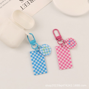 จี้พวงกุญแจรถสไตล์ใหม่ลายสก๊อต DIY อุปกรณ์เสริมป้ายหน้ายิ้มเคสหูฟังกระเป๋าคู่ตกแต่ง - Product Image 4