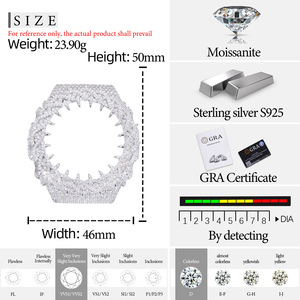 Pièces et accessoires de montre pour <span class=keywords><strong>GA2100</strong></span> : Lunette de montre plaquée or en argent sterling 925, sertie de diamants (testeur inclus), style Buss Down Thorn - Product Image 6