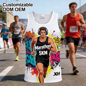 Camiseta Deportiva Unisex Personalizada para Maratón, Transpirable, 100% Poliéster, Anti-UV, para Verano, con Logotipo Personalizado Impreso - Product Image 1