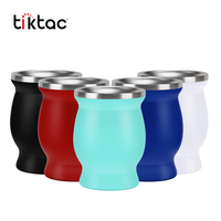 Gobelet en acier inoxydable à Double paroi, tasse avec paille Bombilla, erba Mate gourde Madai, livraison directe d'usine, 8oz