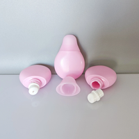 Nouvelle conception, flacon en plastique compressible en forme d'ampoule de 15 ml, flacon de fond de teint, emballage de flacons cosmétiques pour le maquillage, liquide pour les lèvres, film