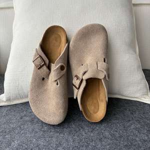 With Box Designer <strong>Clogs</strong> Slippers Cork Flat Fashion Summer Genuine Leather Slide Favourite <strong>Womens</strong> Mens High Quality Beach <strong>Shoes</strong> - Product Image 1