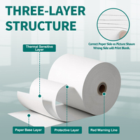 Papier thermique pour caisse enregistreuse de marque BAIXIN, prix direct d'usine, rouleau de papier thermique simple, 80x80 mm, pour supermarché, banque, hôtel