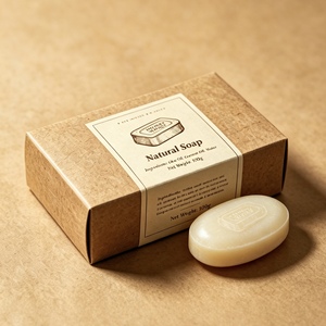 Boîte en papier kraft avec logo imprimé numérique personnalisé pour l'emballage de savon, de produits de beauté et de thé, avec finition mate et design pliable - Product Image 1