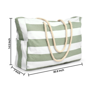 Bolso de playa informal impermeable grande con dos asas plegable y resistente a la arena para piscina y <span class=keywords><strong>Fitness</strong></span> con cierre de cremallera - Product Image 3