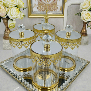 Bocaux de rangement carrés en verre FOSUN, transparents comme du cristal, avec couvercle, couleur et taille personnalisables - Product Image 1
