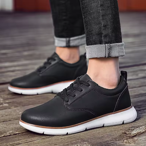 Vente en gros de baskets décontractées pour hommes en cuir Oxford, respirantes, antidérapantes, en cuir véritable, pour le printemps - Product Image 4