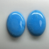 HQ Gems Naturel Bleu Turquoise Lâche Gemme Flatback Cabochon Américain Dormir 13X18mm Beauté Turquoise Pierre Prix