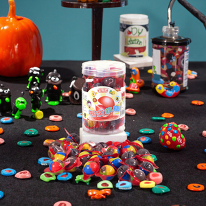Ventas directas de fábrica de China Halal 3D Popping Candy Fruit Sandwich Evil Pumpkin Kitten Halloween Candy Funny Hot Sale - Product Image 2