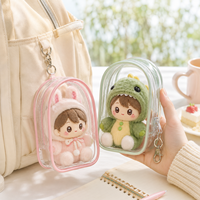 Sac à dos Ita transparent en PVC pour poupées, mini sac de présentation pour maquillage, pochette de transport pour jouets en peluche, avec fermeture éclair, cadeau personnalisé OEM, vente en gros