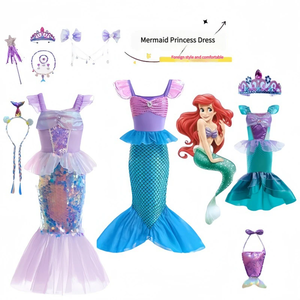 Nuovo Set di Abiti a Sirena Senza Maniche con Paillettes e Rete per Bambini, Ideale per Regali di Compleanno o Spettacoli di Gala 2026 - Product Image 3