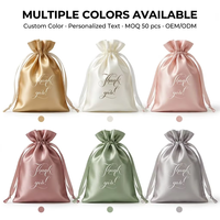Sac à poussière en satin personnalisé avec logo, pochette souple à cordon, emballage de luxe réutilisable pour cadeaux de mariage et de festival