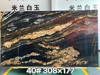 Dalle de quartzite noir doré poli Morumbi, pierre naturelle Cosmic Black Gold pour murs et comptoirs