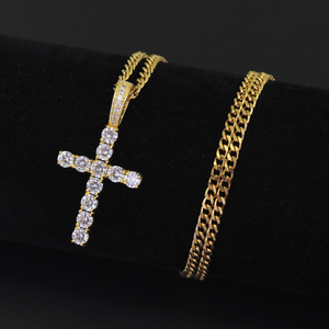 RQ-Colgante de Cruz de Hip Hop para hombres, joyería de oro Ankh Iced Out, agente al por mayor, collar cruzado - Product Image 6