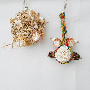 Persediaan mengunyah sedotan bambu burung bayan senar tongkol jagung alami bola rumput untuk parkit, Conure, Cockatiels, Budgies - Product Image 2