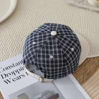 Casquette de baseball à 6 panneaux à visière plate pour enfants avec logo personnalisé, motif écossais, en coton brodé, pour la maternelle et la rentrée scolaire