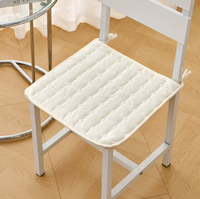 Coussin de chaise en flanelle pelucheuse avec attaches, coussin d'assise chaud et épais pour le bureau, la chaise d'étudiant et la chaise de salle à manger