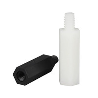 Entretoises hexagonales en plastique électronique en nylon noir M2/2.5/3/4*L + 6mm, entretoises mâle-femelle