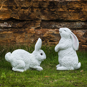 Décorations de jardin en résine en forme de lapin, décorations de lapin pour l'extérieur, statues de jardin, figurines de lapin de Pâques, cadeaux pour maman - Product Image 4