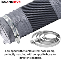 Tuyau flexible composite en aluminium argenté à densité accrue, directement de l'usine, pour système de ventilation HVAC