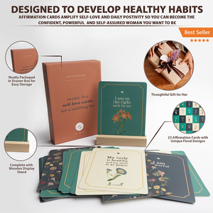 Tarjetas <span class=keywords><strong>de</strong></span> Afirmaciones <span class=keywords><strong>de</strong></span> Salud Mental Familiar Impresas Personalizadas con Papel Recubierto Ecológico - Frases Motivacionales Positivas - Product Image 4