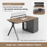 Ensemble de bureau et chaises minimalistes pour quatre personnes avec design en croix et fonction de rangement pour 2/4/6 personnes