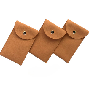 Bolsa de Microfibra de Gamuza Naranja para Reloj con Solapa y Botón, con Logotipo Grabado, Modelo 529, Tamaños 8*8cm y 8*12cm - Product Image 1