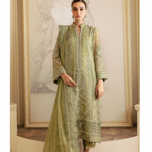 Robe pakistanaise élégante pour femmes avec de belles broderies et des pierres et dupatta assorti prêt à porter - Product Image 1