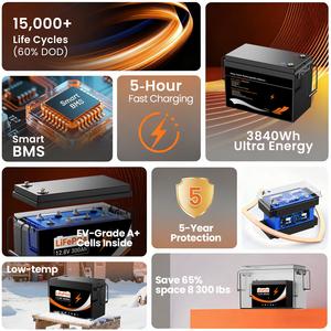 US 12,8 V 300ah 280A Cell 200A BMS Batería <span class=keywords><strong>de</strong></span> litio <span class=keywords><strong>de</strong></span> hierro para cortacésped eléctrico Esparcidor <span class=keywords><strong>de</strong></span> semillas <span class=keywords><strong>Desbrozadora</strong></span> - Product Image 6