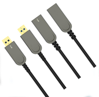 Shinestrong Kabel AOC Optik Aktif USB 3.0, Kabel Repeater Aktif USB 3.0 AM Ke AF Hibrida 50M 100M