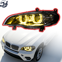 JY pour BMW X5 E70 2008 à 2013, feux de jour à LED, phares à double tonalité Angel Eye, assemblages de phares, stock local, plug-and-play
