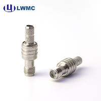 Connecteur RF LWMC SMA femelle à sertir pour câble LMR200 1.30 Max, plaqué or, commande en gros, jusqu'à 6 GHz, placage Albaloy, à souder, avec broche