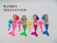 Poupée sirène à corps solide de 5 pouces, jouet pour filles, poupée princesse sirène colorée pour enfants, cadeau