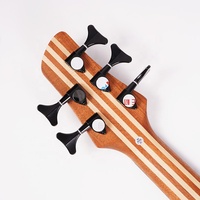 Guitare Basse Électrique 5 Cordes en Stock, Fabrication Chinoise, Manche Traversant, 24 Frettes, Corps en Noyer, Touche en Ébène, Prise en Charge OEM, Vente en Gros