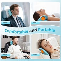 Oreiller de massage cervical électrique à micro-courant avec chaleur, thérapie par lumière rouge, compresse chaude et traction pulsatrice pour la colonne cervicale