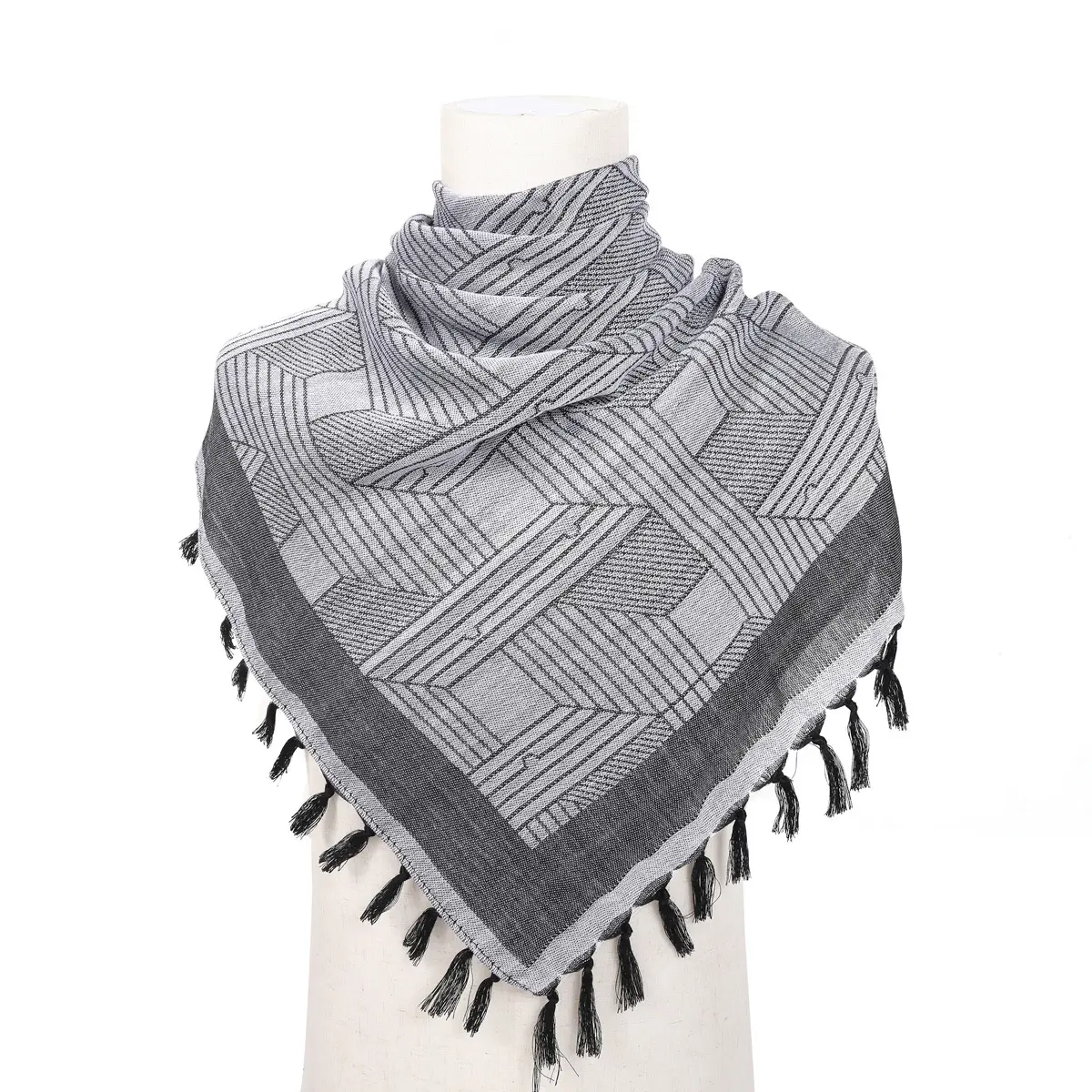 CCY Outdoor Tarnung Hijab Schal muslimisches Kopftuch Islam arabische Baumwolle Keffiyeh Kopf-Hals-Wand für Herren und Damen islamisch 110 x 110