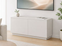 Meuble TV étroit et minimaliste pour salon, console multimédia pour petits espaces, armoire en contreplaqué mélaminé résistant à l'humidité