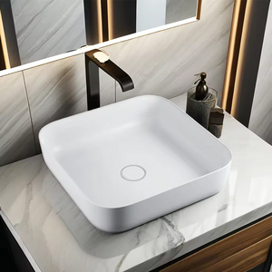 Lavabo de Acrílico con Diseño Tradicional de Piedra Artificial, con Desagüe, Capacidad de 9L, Acabado Brillante, para Encimera de Baño - Product Image 3