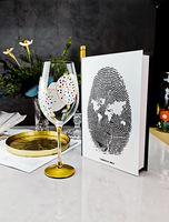 Verre à vin rouge en gros avec longue tige, motifs colorés faits à la main, option de logo personnalisé pour mariage et restaurant, design moderne