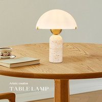 Lampu Meja Minimalis Postmodern Dekorasi Kamar Tidur Kaca Batu Lubang Kuning