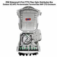 Boîtier de distribution de fibre optique FTTH étanche IP68 à 16 sorties, pré-terminé SC/APC, en ABS, pour usage extérieur en centre de données