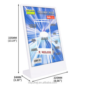 حامل عرض <span class=keywords><strong>LED</strong></span> مزدوج الوجهين لسطح المكتب A4 قابل لإعادة الشحن حامل علامة حامل إعلانات - Product Image 2