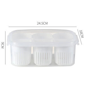 Kotak penyimpanan bawang putih jahe bawang putih, untuk kulkas buah sayuran segar plastik persegi panjang wadah makanan dapur - Product Image 6
