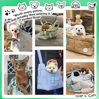 Sac de transport pour animaux de compagnie TOUCHDOG, imperméable, multi-usages, sac bandoulière pour chien avec poches et sangle réglable, pour petits chiens, chats et animaux de compagnie, voyage