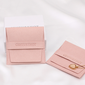 50 Custom Logo Printed High Quality Microfiber Jewelry Packaging Bags,Envelope Flap Packaging Pouches - Product Image 3